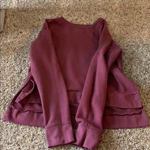 Maroon high-low sweatshirt/sweater